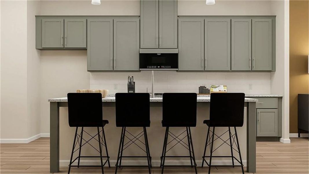 Furnished interior view inside a new home in Towns at Creekside, Doraville (Image 2). Furnished interior view inside a new home in Towns at Creekside, Doraville (Image 2).