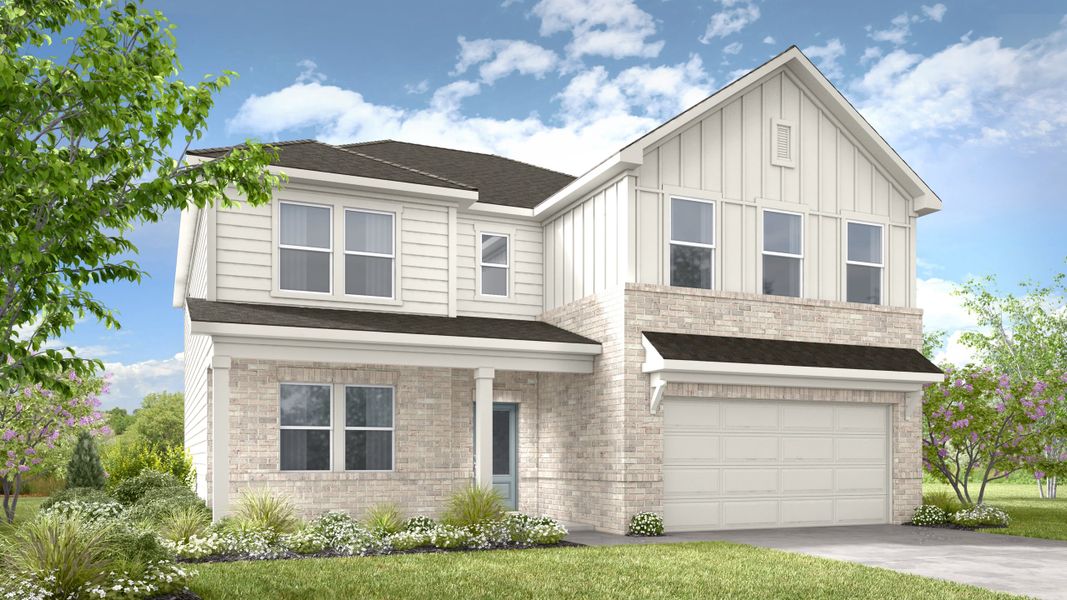 Representative exterior photo of a completed home built from the Timber by Taylor Morrison in Weatherfield, Buford, GA (Image 7).