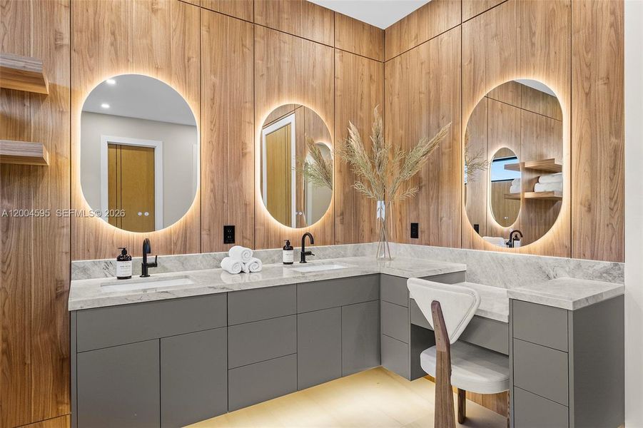 Furnished interior view inside a new home in , Miami (Image 16).