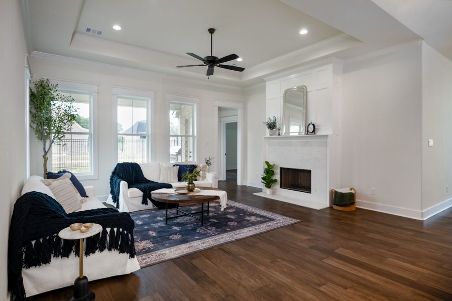 Furnished interior view inside a new home in Greens Prairie Reserve, College Station (Image 37). Furnished interior view inside a new home in Greens Prairie Reserve, College Station (Image 37).