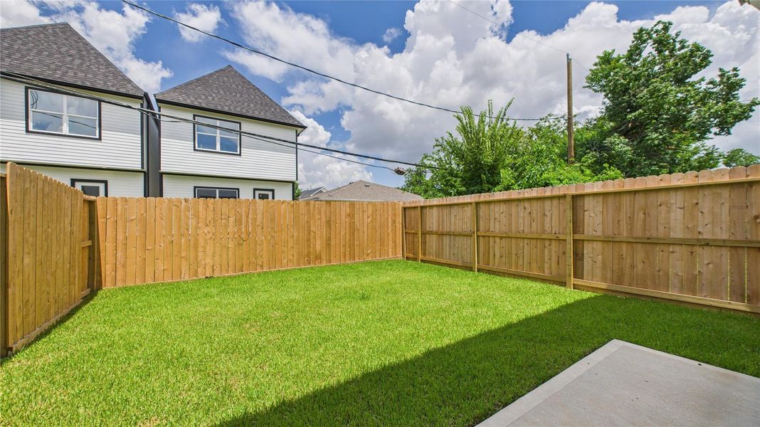 Exterior details and patio area of a home in Skyline Homes at Lozier, Houston (Image 4). Exterior details and patio area of a home in Skyline Homes at Lozier, Houston (Image 4).