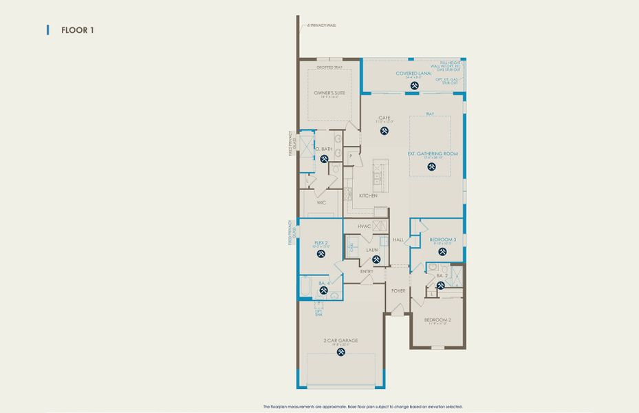 2D floor plan layout of this home in Costa Pointe, Vero Beach, FL (Image 5).