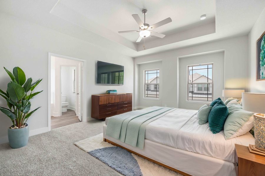 Virtually staged representation of the floor plan. Actual home features, colors, and details may vary.