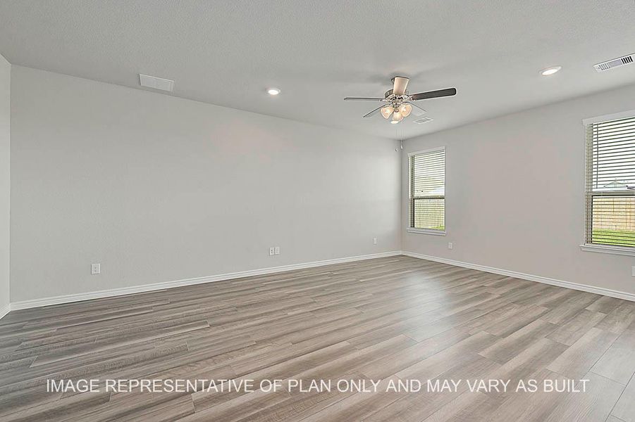 Representative unfurnished interior of a home built from the Sonoma by D.R. Horton in Southern Pointe, College Station (Image 15). Representative unfurnished interior of a home built from the Sonoma by D.R. Horton in Southern Pointe, College Station (Image 15).