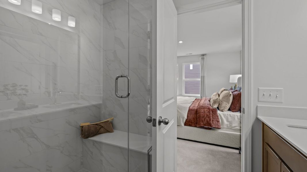 Representative furnished interior of a home built from the Litchfield by DRB Homes in Leigh Park, Charlotte (Image 9).