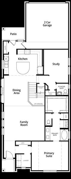 2D floor plan layout for the London by Highland Homes in Mosaic, Prosper, TX (Image 7). 2D floor plan layout for the London by Highland Homes in Mosaic, Prosper, TX (Image 7).