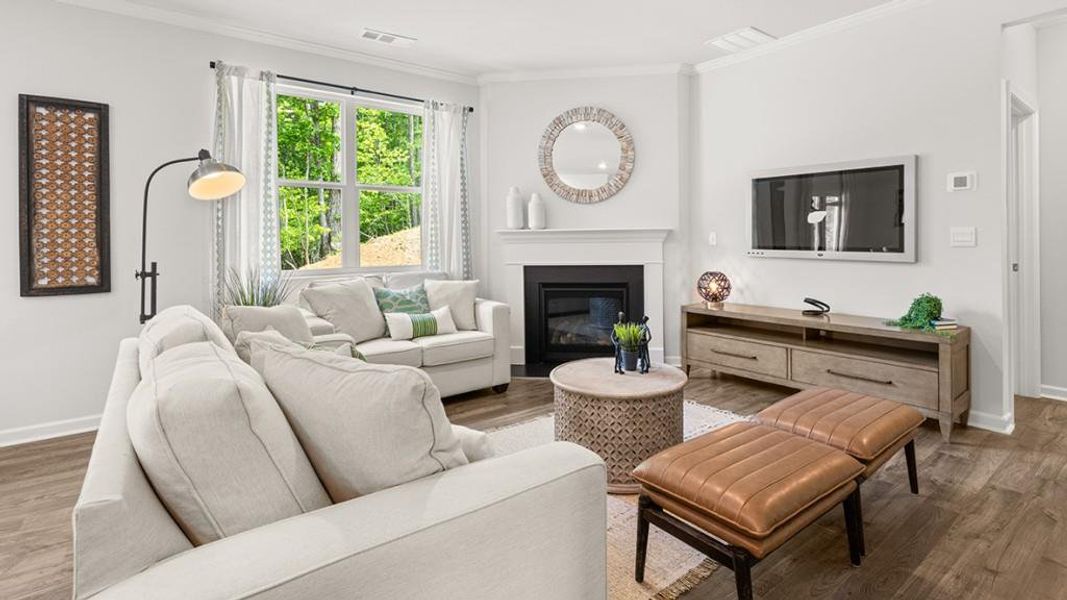 Furnished interior view inside a new home in Parkside at Carter Grove, Cartersville (Image 9). Furnished interior view inside a new home in Parkside at Carter Grove, Cartersville (Image 9).