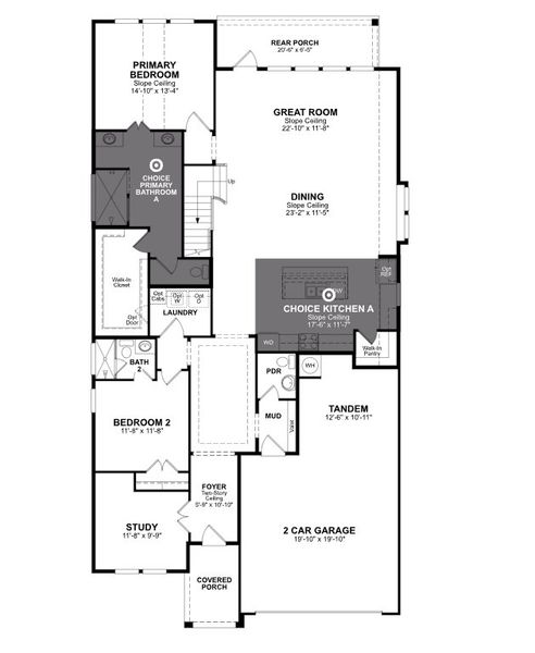 2D floor plan layout for the Sedona by Beazer Homes in Ellwood: Heritage Collection, Iowa Colony, TX (Image 4). 2D floor plan layout for the Sedona by Beazer Homes in Ellwood: Heritage Collection, Iowa Colony, TX (Image 4).