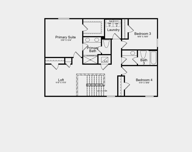 2D floor plan layout for the Cardinal by Taylor Morrison in Westview, Poinciana, FL (Image 4).