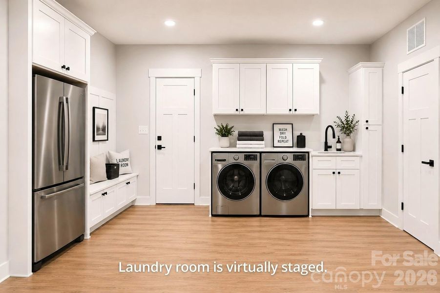 Dream Laundry room virtually staged.