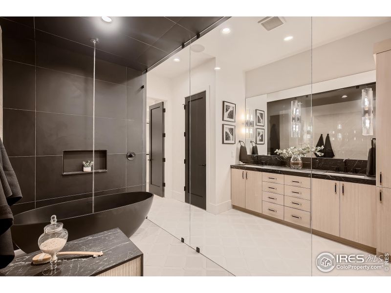 White oak cabinets in Master bath