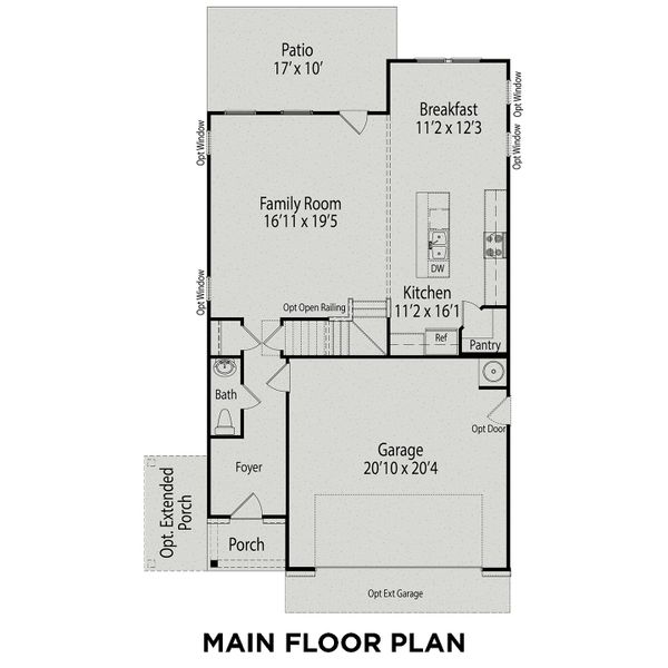2D floor plan layout for the The Grace A by Davidson Homes LLC in Villas at Carpenter Woods, Durham, NC (Image 3). 2D floor plan layout for the The Grace A by Davidson Homes LLC in Villas at Carpenter Woods, Durham, NC (Image 3).