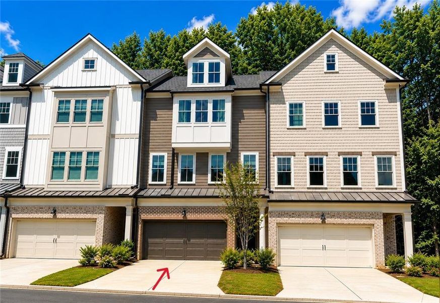Front exterior of a new home in Devin's Shire, Kennesaw, GA, highlighting curb appeal (Image 1). Front exterior of a new home in Devin's Shire, Kennesaw, GA, highlighting curb appeal (Image 1).