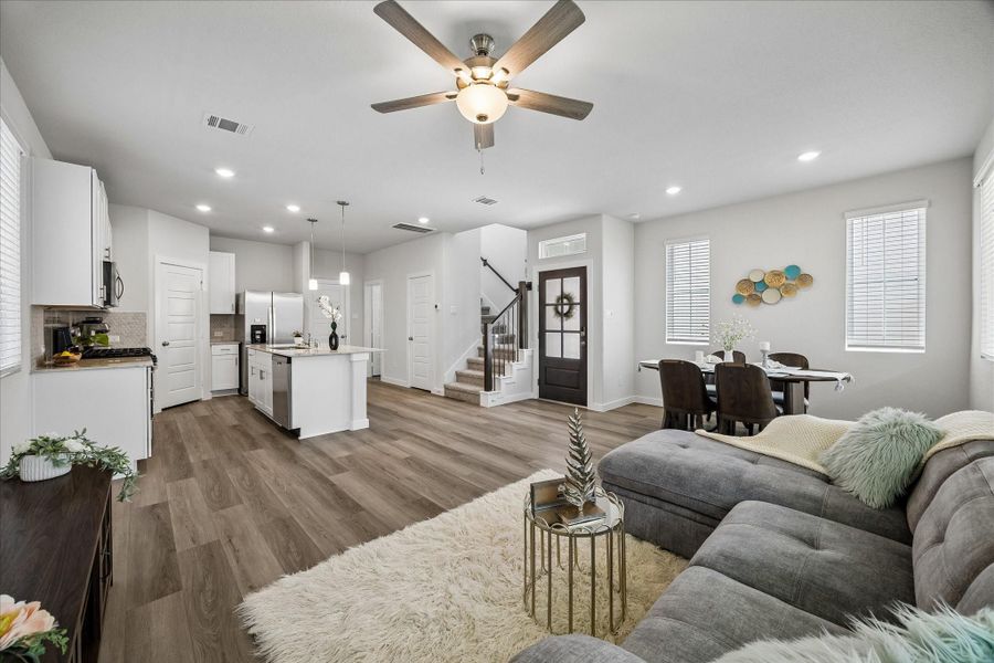 Furnished interior view inside a new home in Dunvale Village - Townhome Collection, Houston (Image 5).