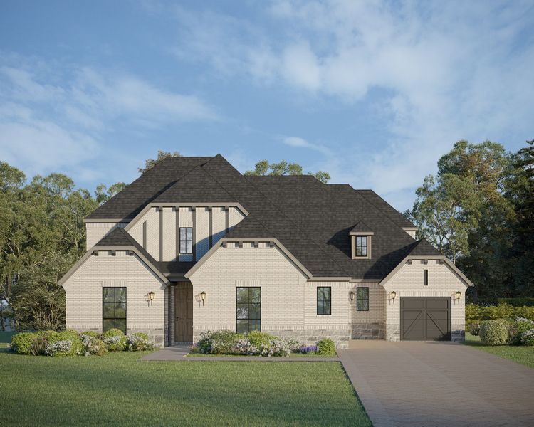 Plan 859 Elevation B w/ Stone