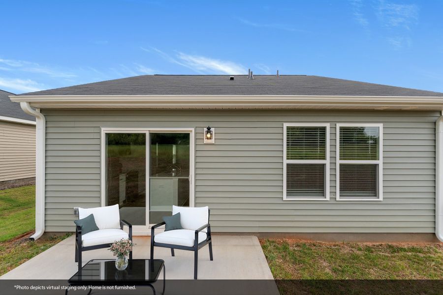 Exterior details and patio area of a home in Evergreen, Spartanburg (Image 3).