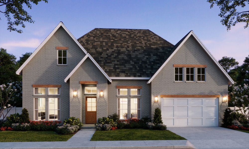 Representative exterior photo of a completed home built from the Chloe III by Southgate Homes in Windsong Ranch 71' Series, Prosper, TX (Image 22).