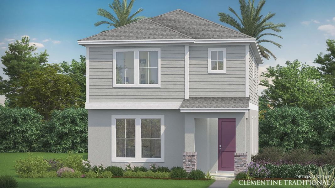 Representative exterior photo of a completed home built from the Clementine by DRB Homes in Trinity Place, St. Cloud, FL (Image 27).