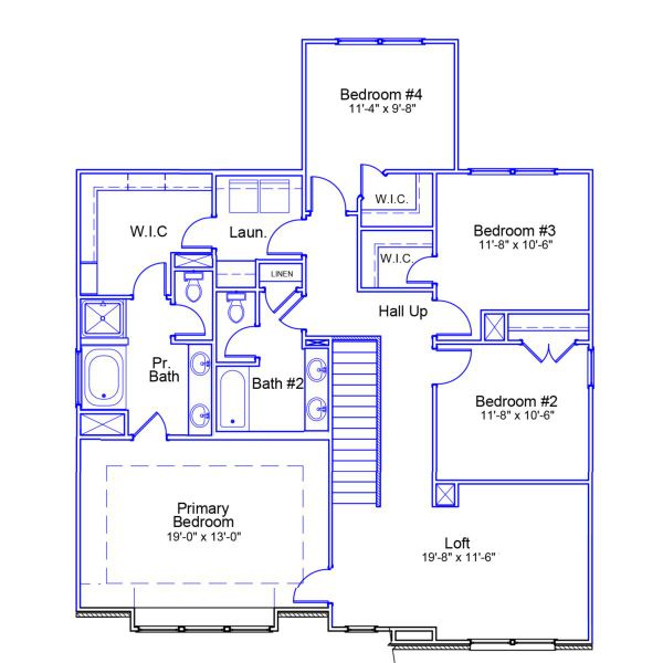 2D floor plan layout of this home in Hendrix Farms, Lexington, SC (Image 5).