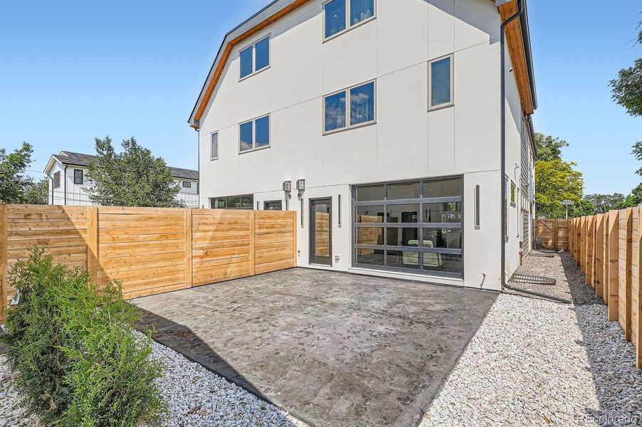 Back Patio With Stamped & Stained Concrete