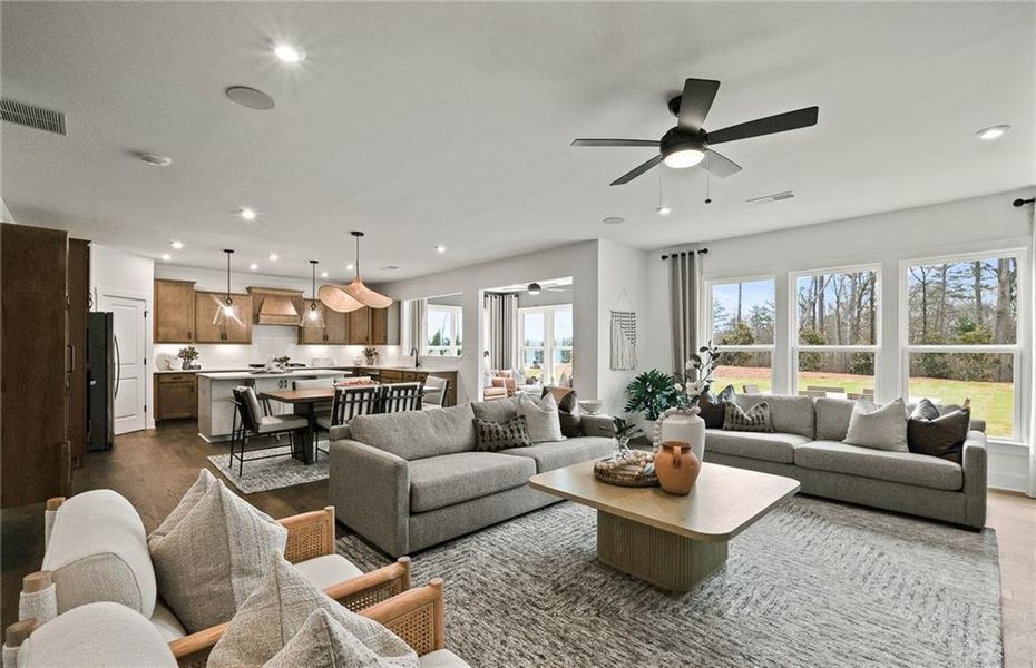 Furnished interior view inside a new home in Reunion, Flowery Branch (Image 3).