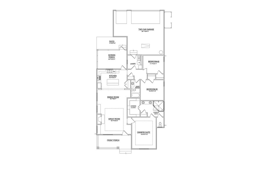 2D floor plan layout of this home in The Sanctuary at Sunset Beach, Sunset Beach, NC (Image 2).