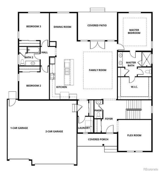 2D floor plan layout of this home in Spring Valley Ranch, Elizabeth, CO (Image 3).
