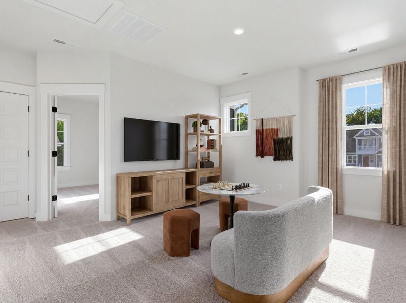 Representative furnished interior of a home built from the Roanoke - Vanguard Collection by Mungo Homes in Meadow Valley, High Point (Image 8).