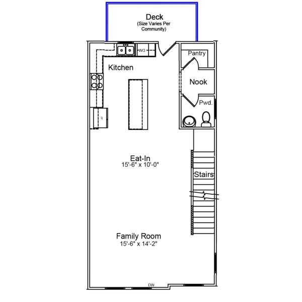 2D floor plan layout of this home in Avenue One, Castle Hayne, NC (Image 3).