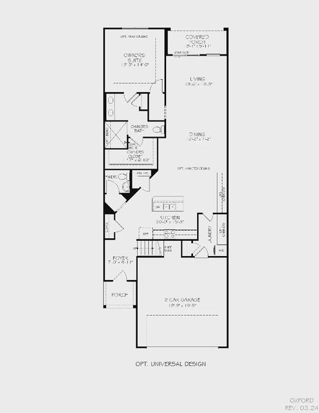 2D floor plan layout of this home in The Courtyards at Oak Grove, Durham, NC (Image 5).