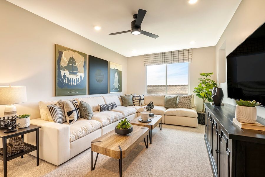 Representative furnished interior of a home built from the Safflower Plan 40-4 by Tri Pointe Homes in Luna at Soleo, Queen Creek (Image 11). Representative furnished interior of a home built from the Safflower Plan 40-4 by Tri Pointe Homes in Luna at Soleo, Queen Creek (Image 11).