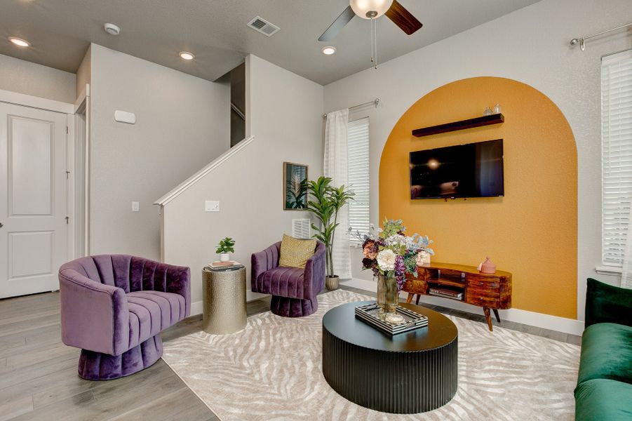 Representative furnished interior of a home built from the The Timberline by Landmark Homes in Highlands at Fox Hill, Longmont (Image 9). Representative furnished interior of a home built from the The Timberline by Landmark Homes in Highlands at Fox Hill, Longmont (Image 9).