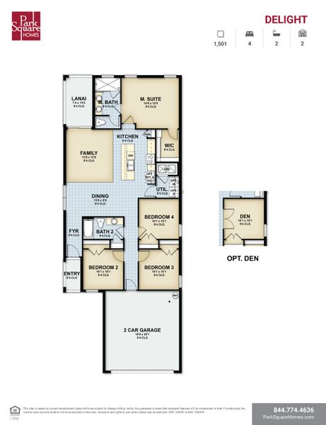 2D floor plan layout for the Delight by Park Square Residential in Highfield at Twisted Oaks, Wildwood, FL (Image 3). 2D floor plan layout for the Delight by Park Square Residential in Highfield at Twisted Oaks, Wildwood, FL (Image 3).