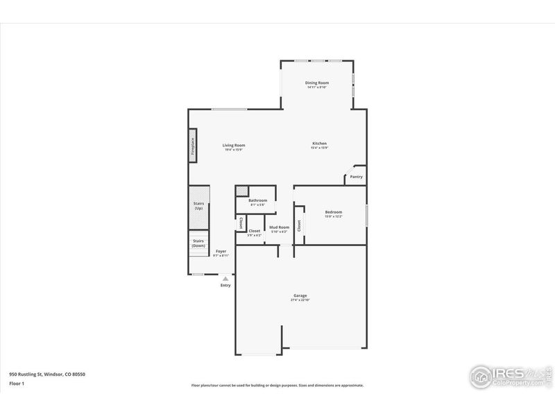 2D floor plan layout of this home in Prairie Song, Windsor, CO (Image 5).
