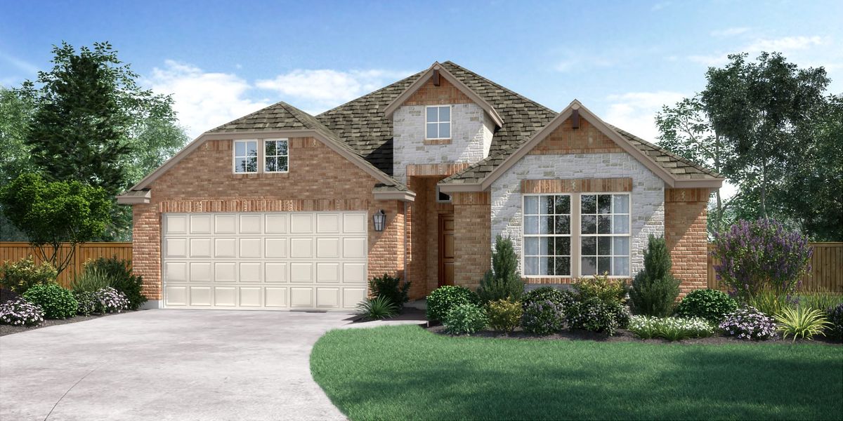 Representative exterior photo of a completed home built from the Frisco by Pacesetter Homes in Creekview Meadows, Pilot Point, TX (Image 2). Representative exterior photo of a completed home built from the Frisco by Pacesetter Homes in Creekview Meadows, Pilot Point, TX (Image 2).
