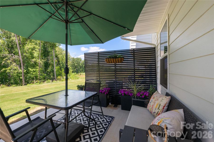 Patio Looks into Natural Wooded Area Patio Looks into Natural Wooded Area
