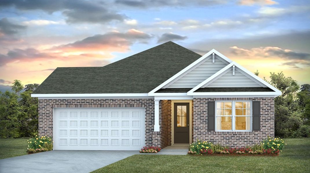 Representative exterior photo of a completed home built from the LITCHFIELD by D.R. Horton in Cross Creek, Lexington, SC (Image 4).