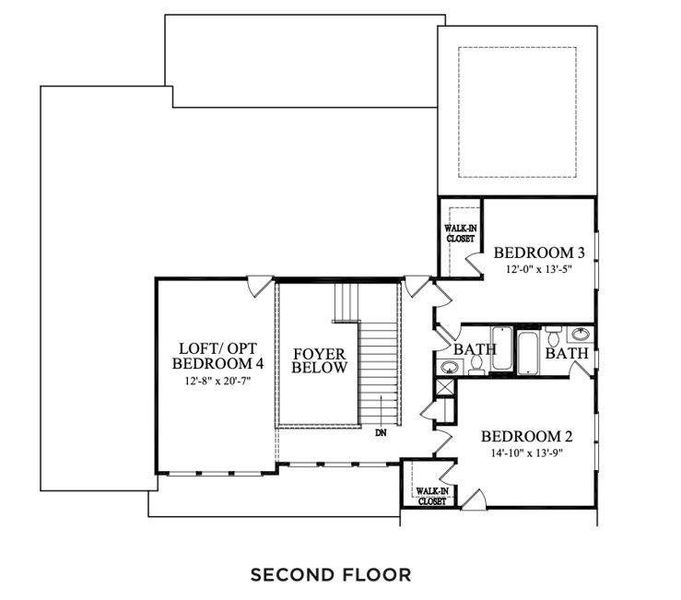 2D floor plan layout of this home in Arden on Lanier, Cumming, GA (Image 4).