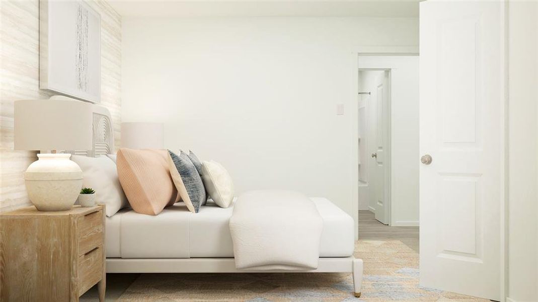 Bedroom featuring light hardwood / wood-style floors