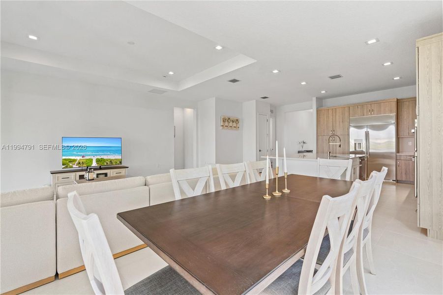 Huge open floorplan with kitchen, living