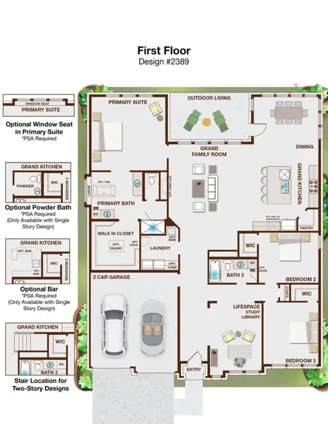 2D floor plan layout for the Grand Catalina - Executive Platinum by Grand Homes in Edgewater, Fate, TX (Image 3).