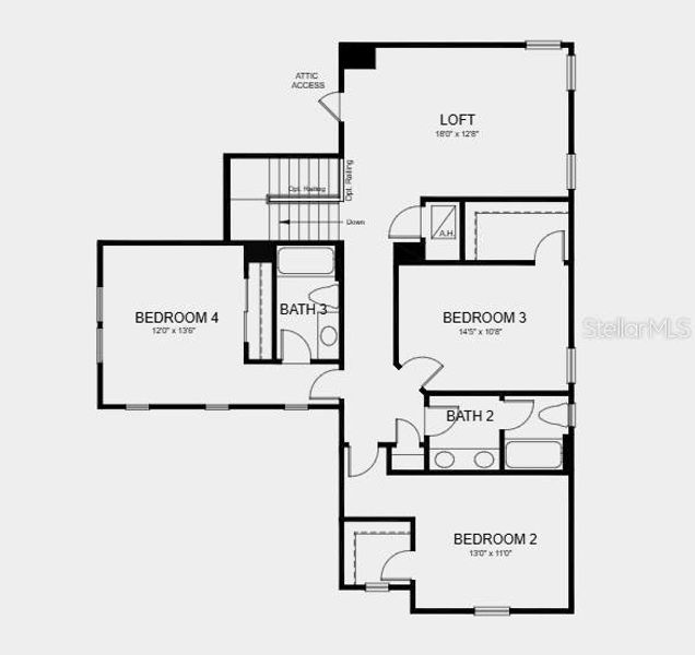 2D floor plan layout of this home in Indigo Creek, Apollo Beach, FL (Image 3).