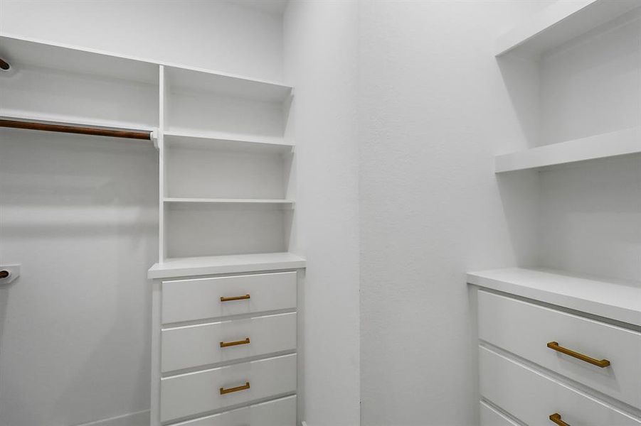 Custom built ins in primary closet