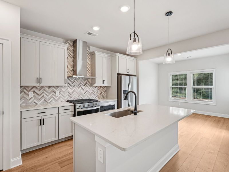 The Dallas Basement floorplan with the Modern Rustic Harbor interior package.