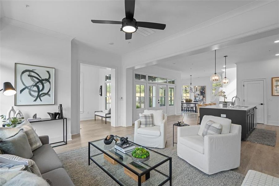 Furnished interior view inside a new home in Foxhall Residences, Douglasville GA, Douglasville (Image 8).