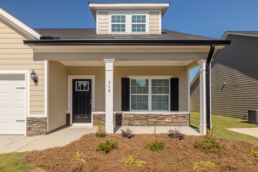 Front exterior of a new home in The Sanctuary, Aiken, SC, highlighting curb appeal (Image 25). Front exterior of a new home in The Sanctuary, Aiken, SC, highlighting curb appeal (Image 25).