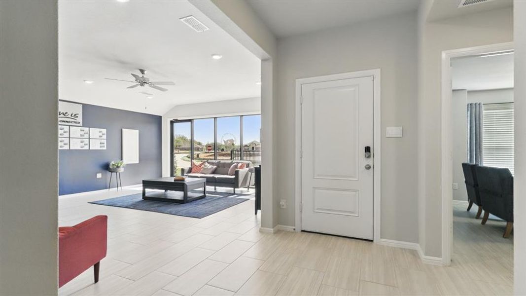 Furnished interior view inside a new home in Lonestar at Liberty Trails, Fort Worth (Image 24). Furnished interior view inside a new home in Lonestar at Liberty Trails, Fort Worth (Image 24).