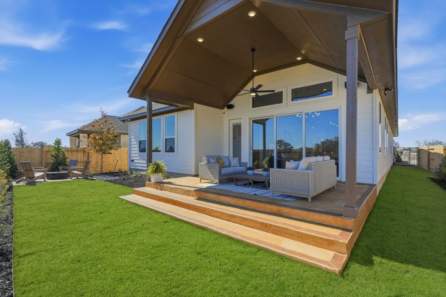 Exterior details and patio area of a home in Prominence, San Antonio (Image 32).