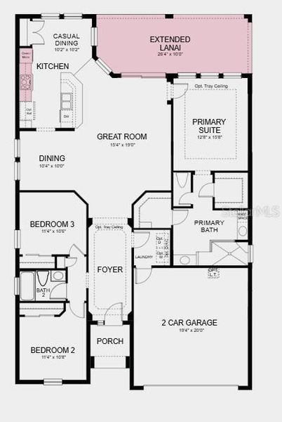 2D floor plan layout of this home in Timber Ridge, Plant City, FL (Image 5).