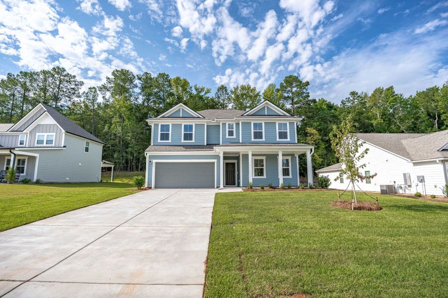 Front exterior of a new home in Carriage Estates, Lexington, SC, highlighting curb appeal (Image 21).